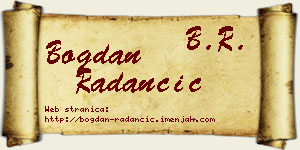 Bogdan Radančić vizit kartica